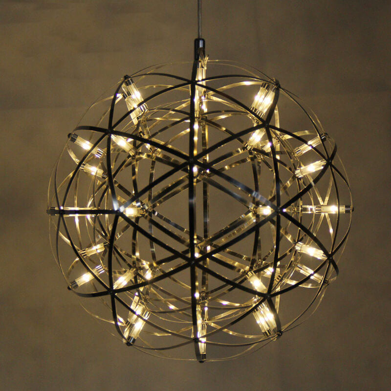 Contemporary Globe Iron 12-Light LED Pendant Light