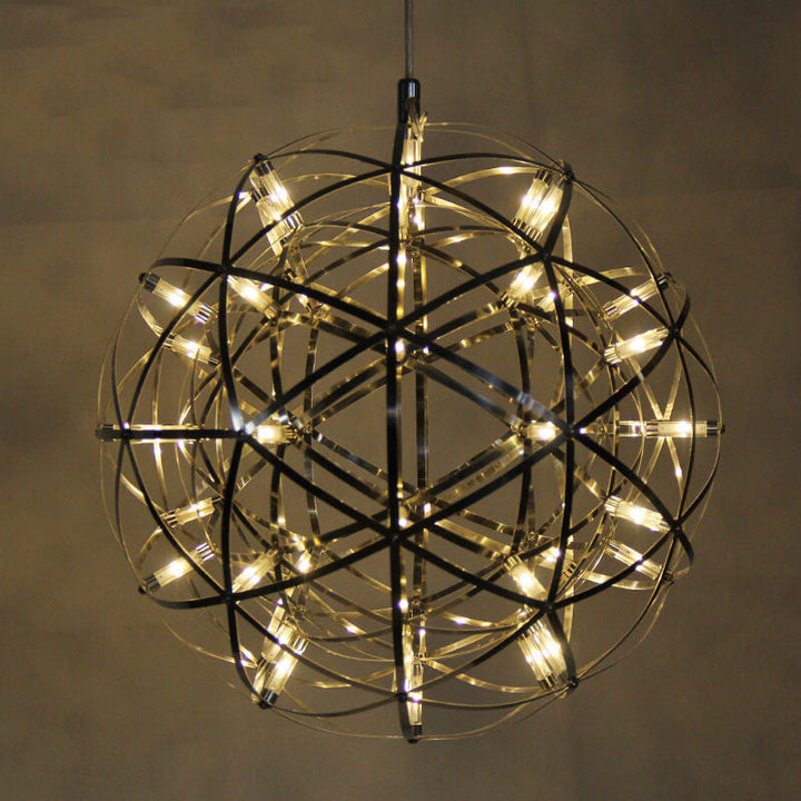 Contemporary Globe Iron 12-Light LED Pendant Light