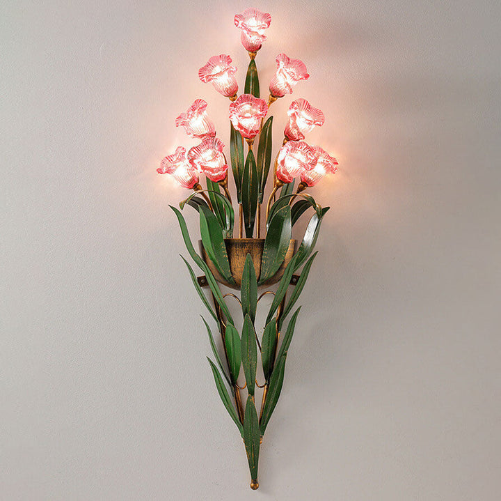 Minimalist Flower Glass 10-Light Wall Sconce