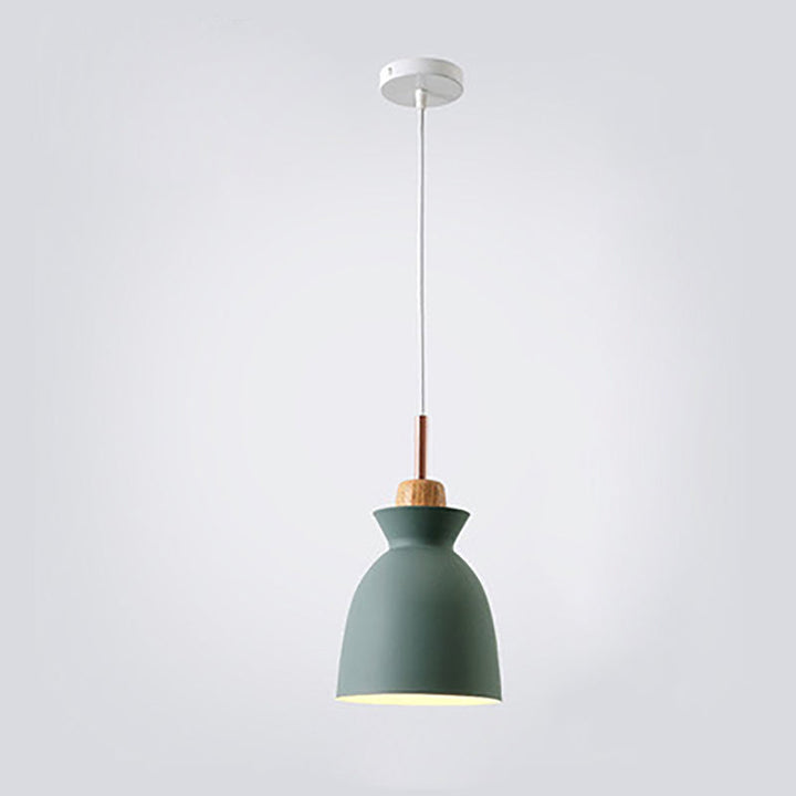 Contemporary Dome Wood Pendant Light