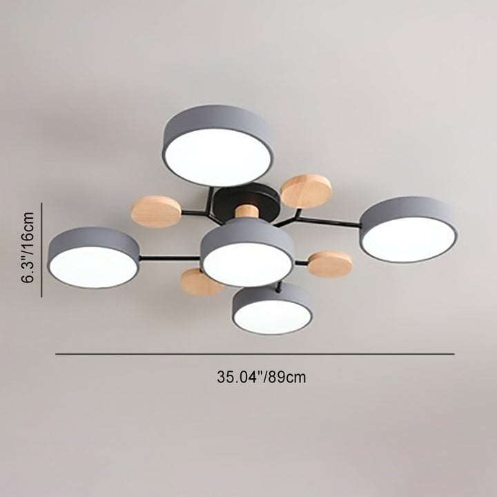 Nordic Molecule LED Semi-Flush Ceiling Light