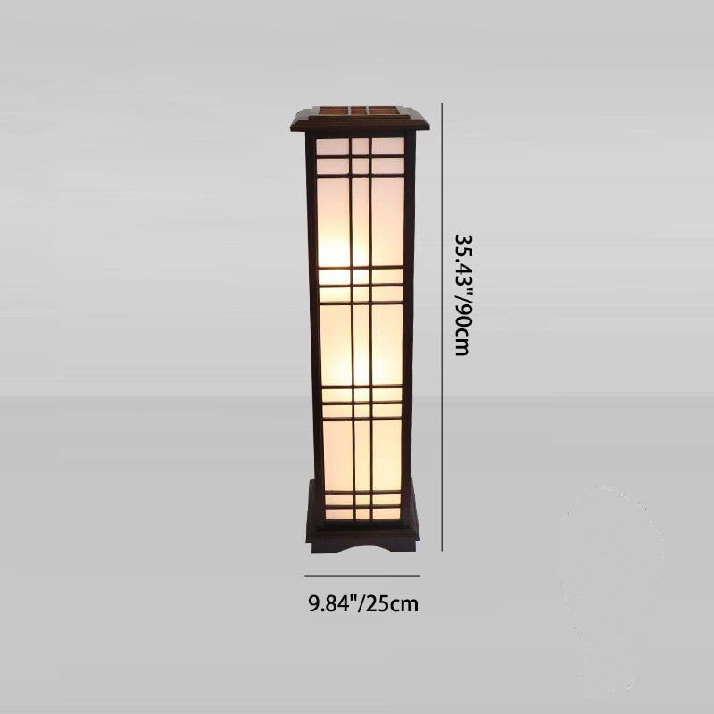 Traditional Rectangular Wood Floor Lamp