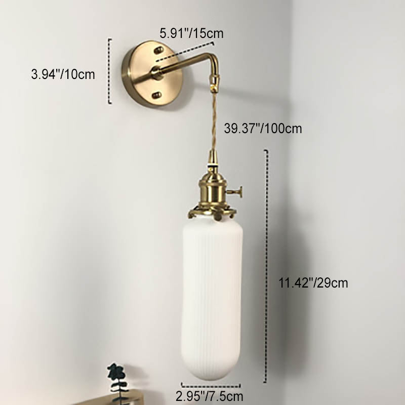Minimalist Cylinder Brass Wall Sconce