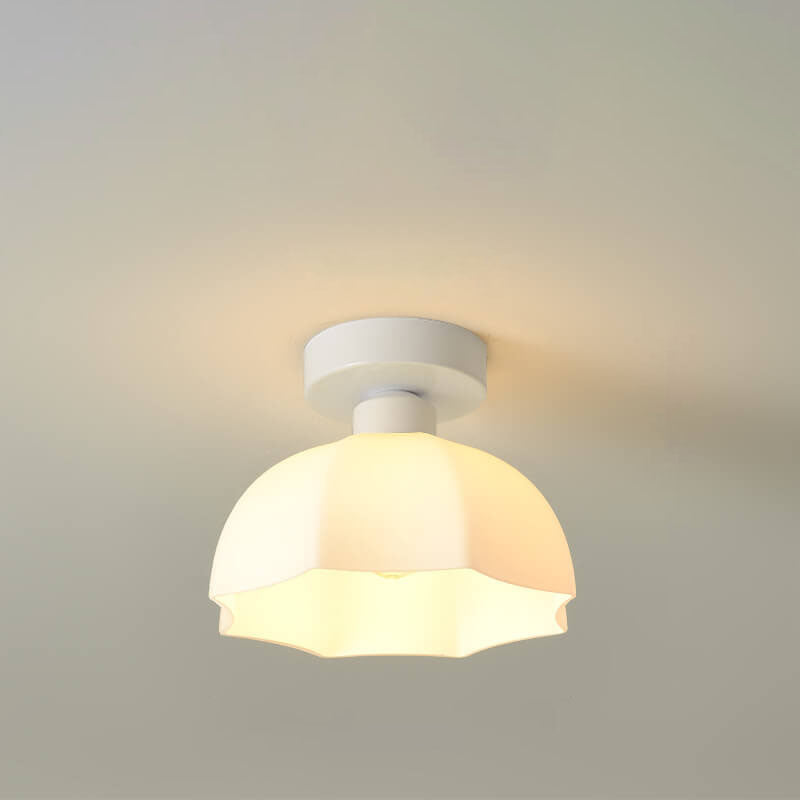Nordic Flower Ceramic Semi-Flush Ceiling Light