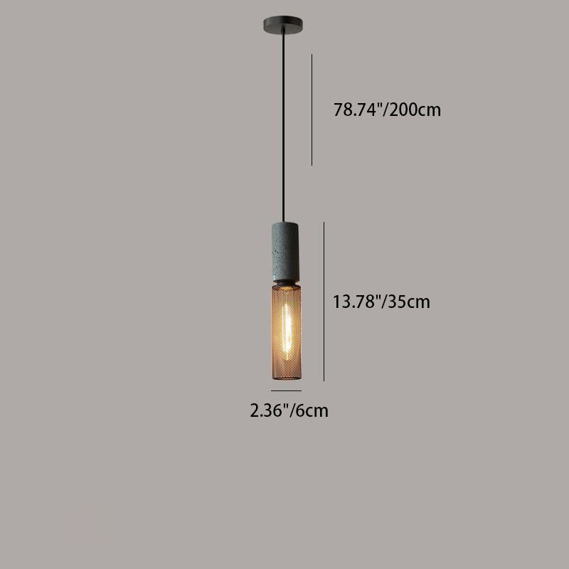 Contemporary Cylindrical Iron Pendant Light