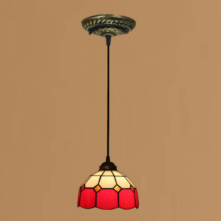 Tiffany Traditional Round Glass Pendant Light