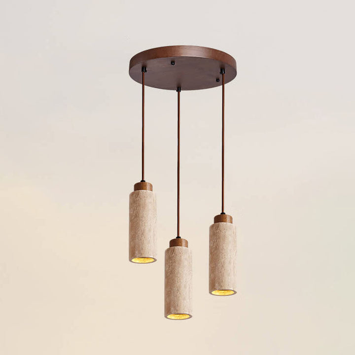 Wabi-Sabi Solid Wood 3-Light Island Pendant Light