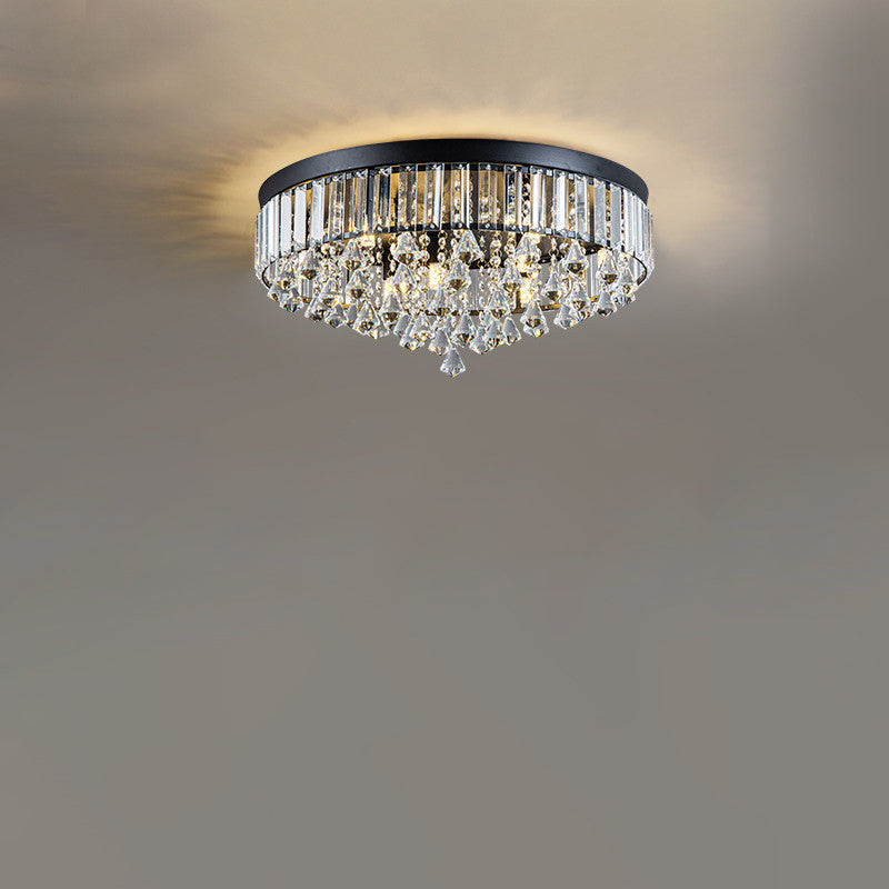 Modern Round Crystal 9-Light Flush Mount Ceiling Light