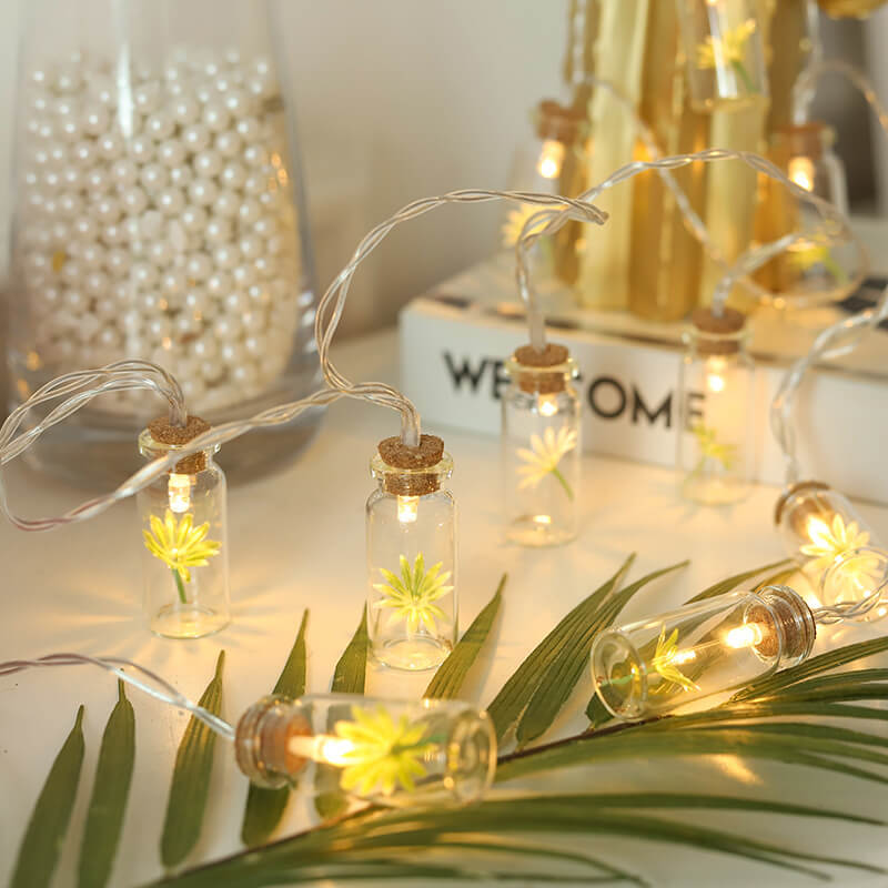 Wishing Bottle Tree Snow String Lights