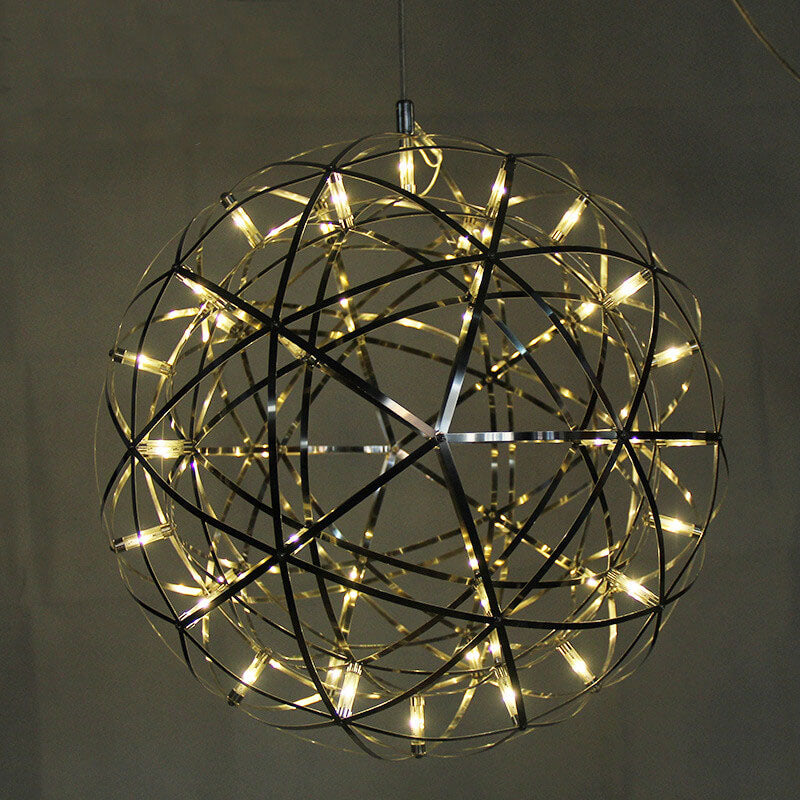 Contemporary Globe Iron 12-Light LED Pendant Light