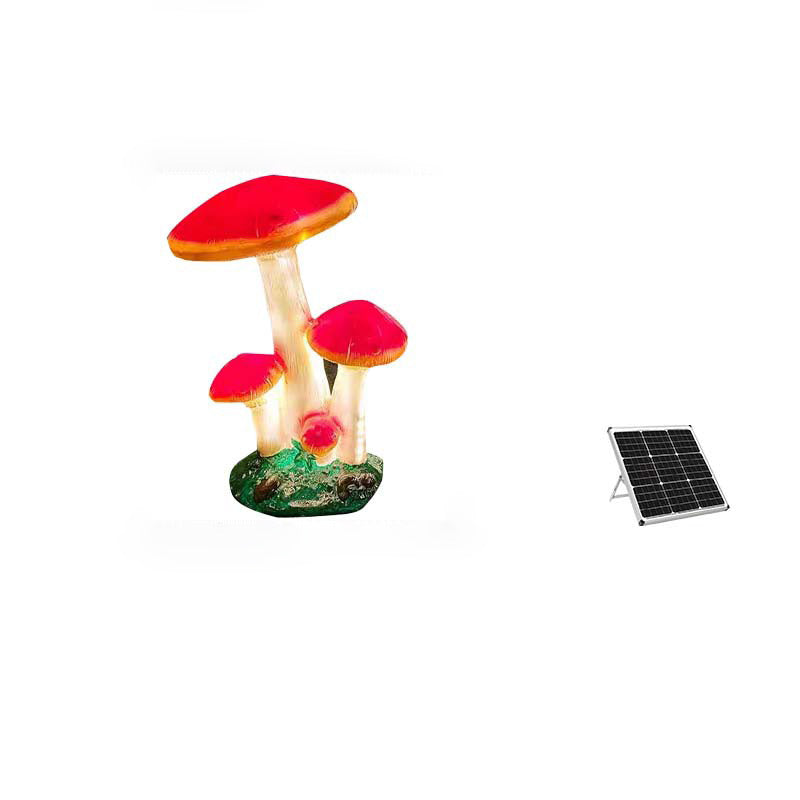 Modern Art Deco Solar Waterproof Mushroom Resin Glass Fibre LED Landscape Lighting Outdoor Light For Garden