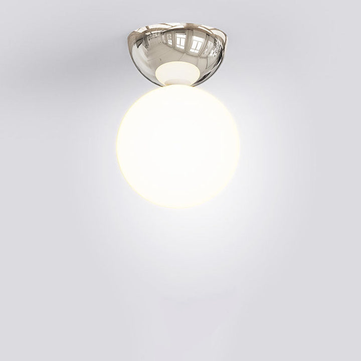 Nordic Spherical Glass Semi-Flush Ceiling Light