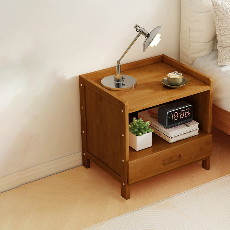 Minimalist Rectangular Bamboo Nightstand