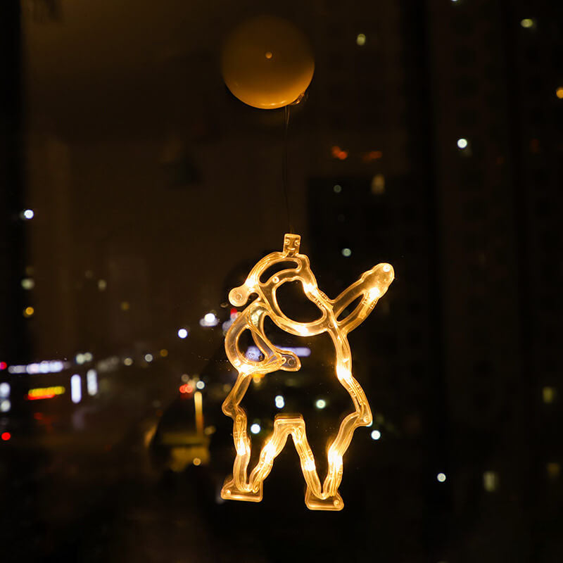 Santa Snowman Window Suction LED Lights