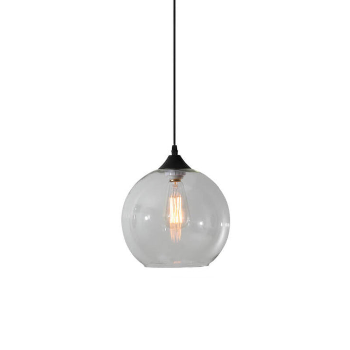 Stained Minimalist Round Glass Pendant Light