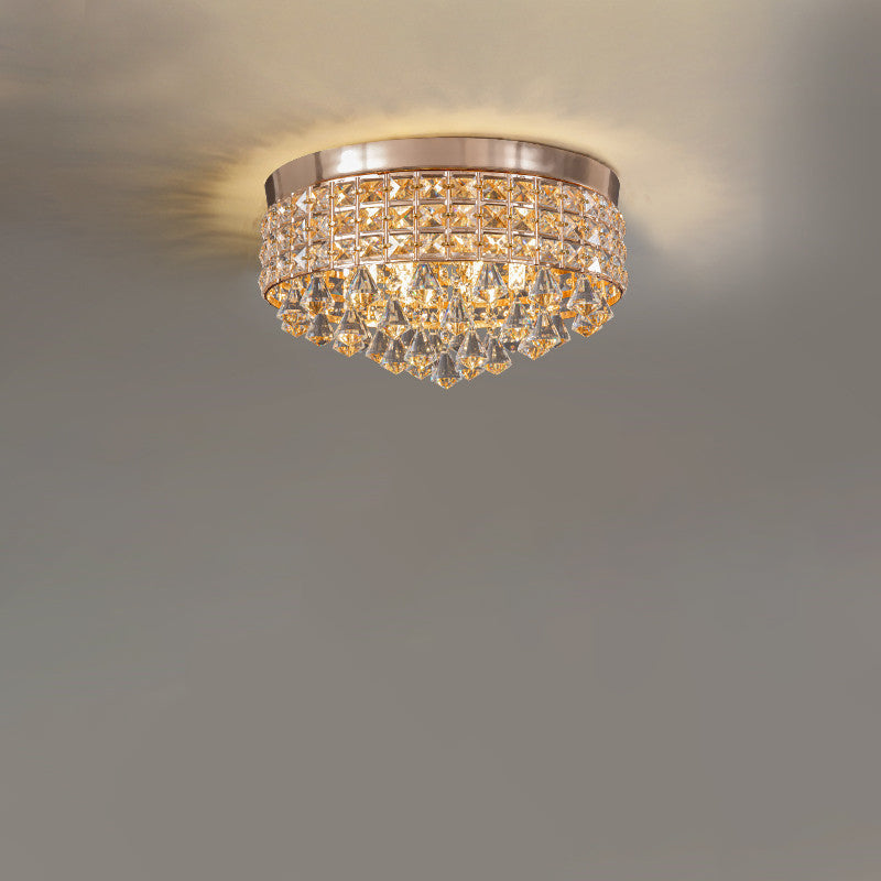 Modern Round Crystal 9-Light Flush Mount Ceiling Light