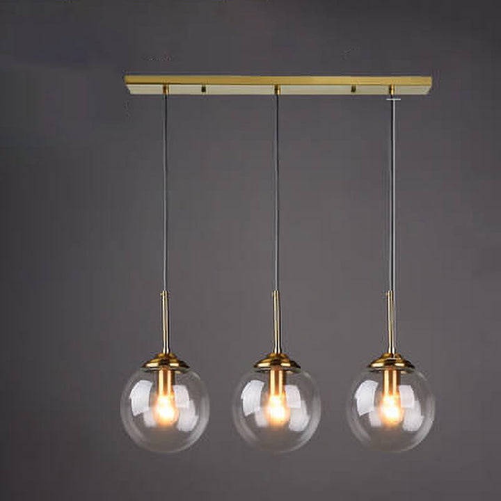 Contemporary Spherical Copper 5-Light Chandelier