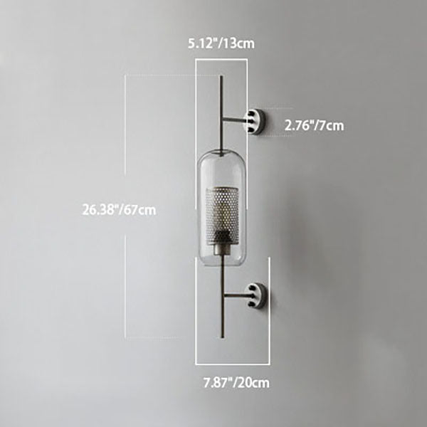 Contemporary Cylinder Glass Wall Sconce