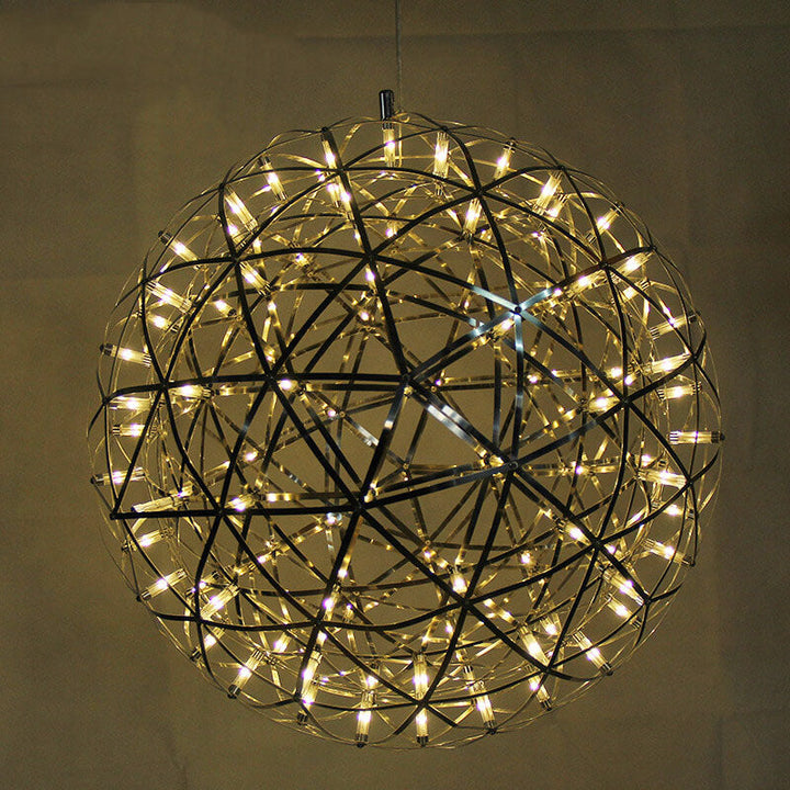 Contemporary Globe Iron 12-Light LED Pendant Light
