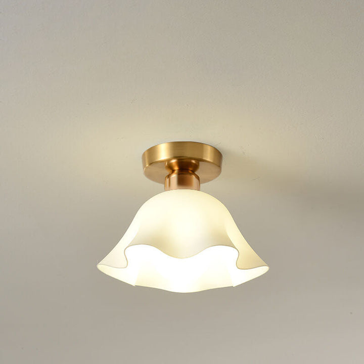 Nordic Flower Ceramic Semi-Flush Ceiling Light