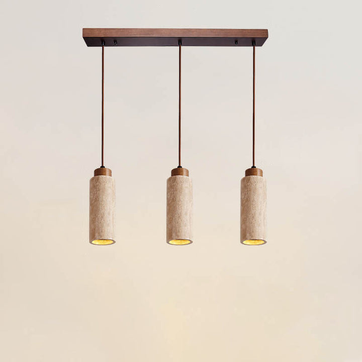 Wabi-Sabi Solid Wood 3-Light Island Pendant Light