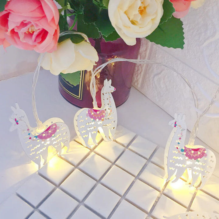 Painted Bells Elk Christmas String Lights