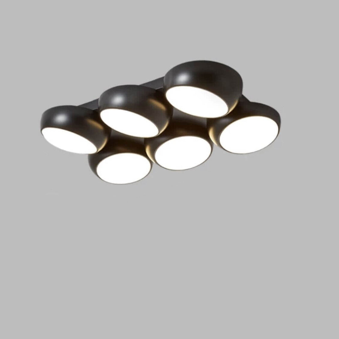 Black Nordic Round Iron LED Semi-Flush Ceiling Light