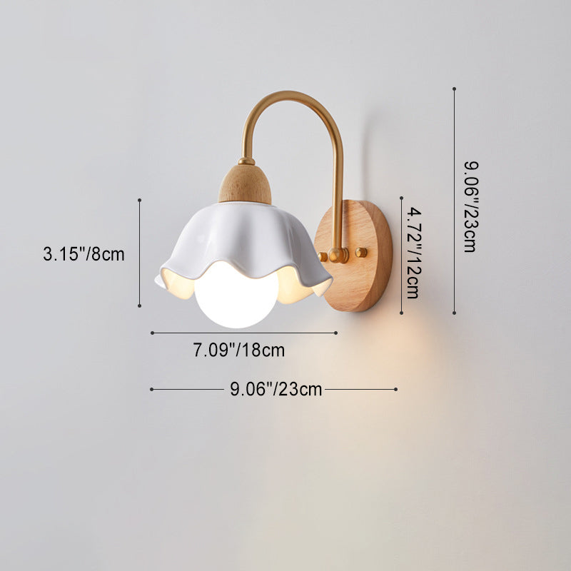 Contemporary Flower Ceramic Wall Sconce