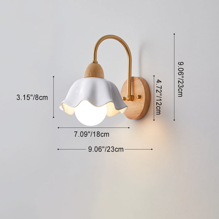 Contemporary Flower Ceramic Wall Sconce