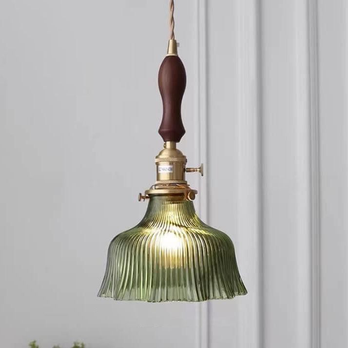 Minimalist Flower Walnut Pendant Light
