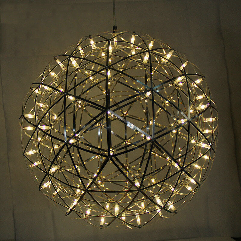 Contemporary Globe Iron 12-Light LED Pendant Light