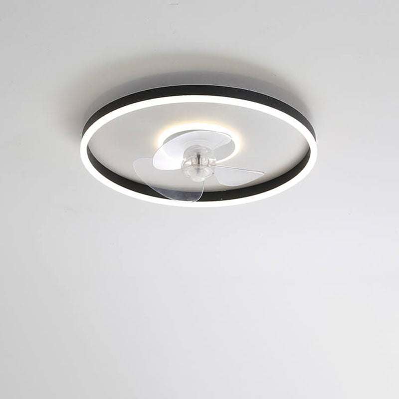 Contemporary Round Aluminum LED Ceiling Fan Light
