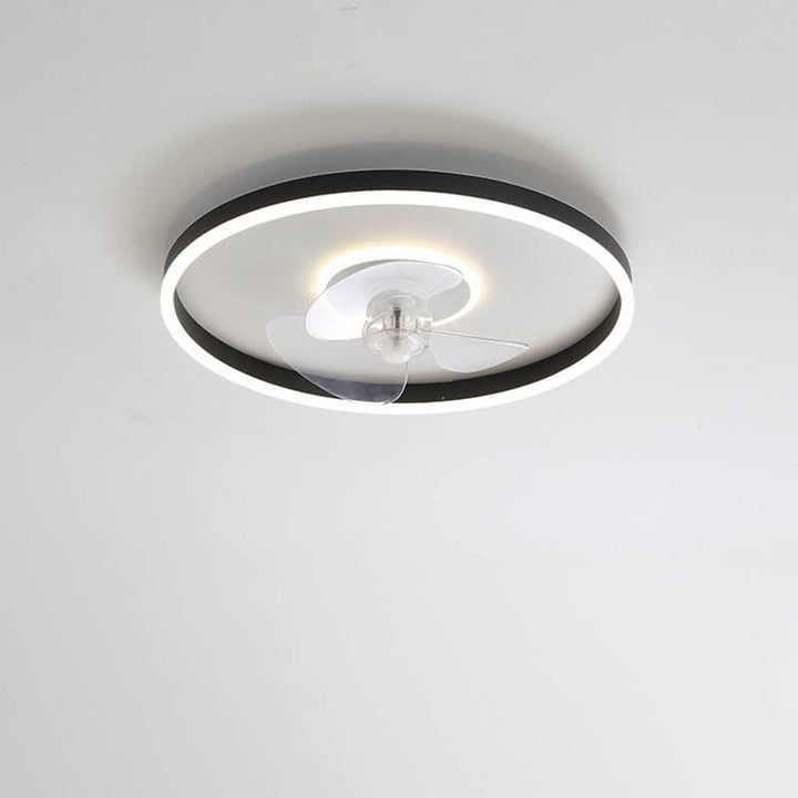 Contemporary Round Aluminum LED Ceiling Fan Light
