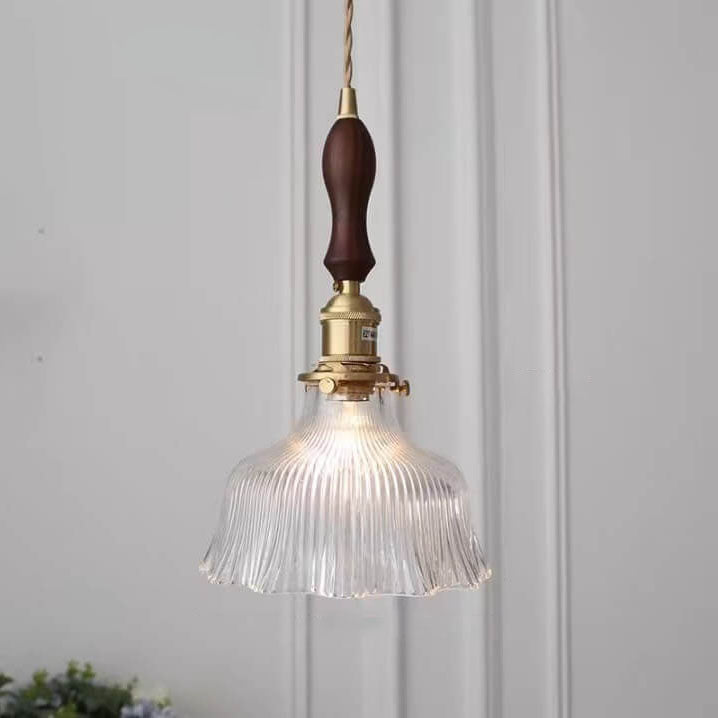 Minimalist Flower Walnut Pendant Light