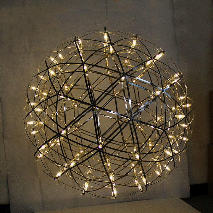 Contemporary Globe Iron 12-Light LED Pendant Light