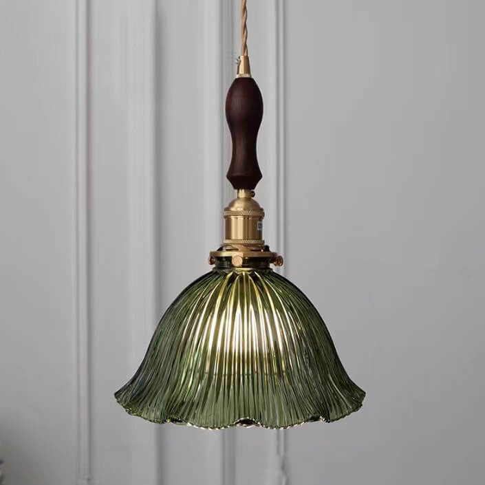 Minimalist Flower Walnut Pendant Light