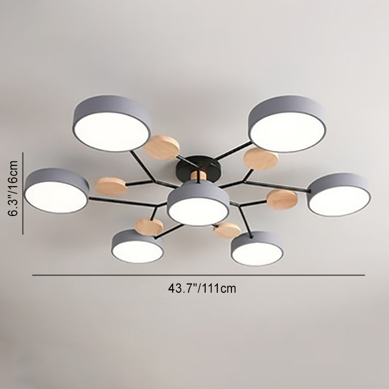 Nordic Molecule LED Semi-Flush Ceiling Light