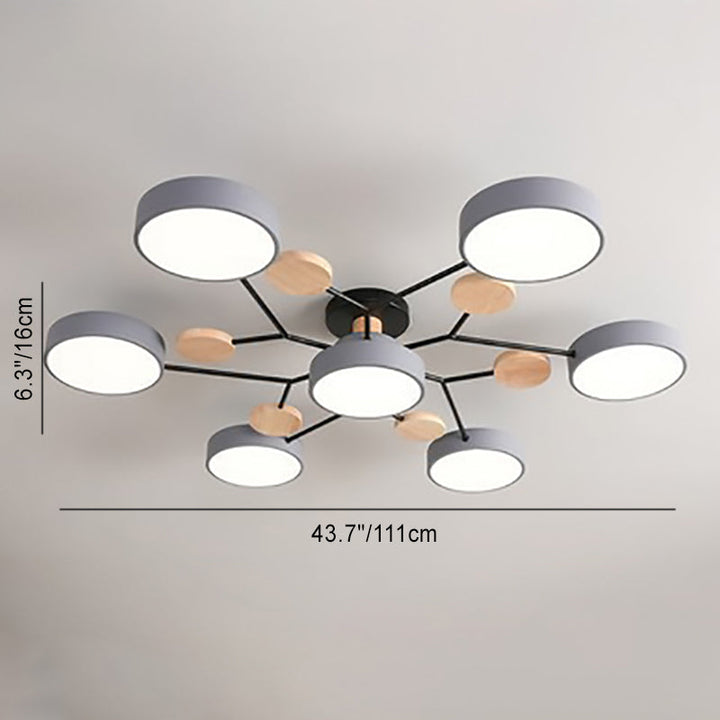 Nordic Molecule LED Semi-Flush Ceiling Light