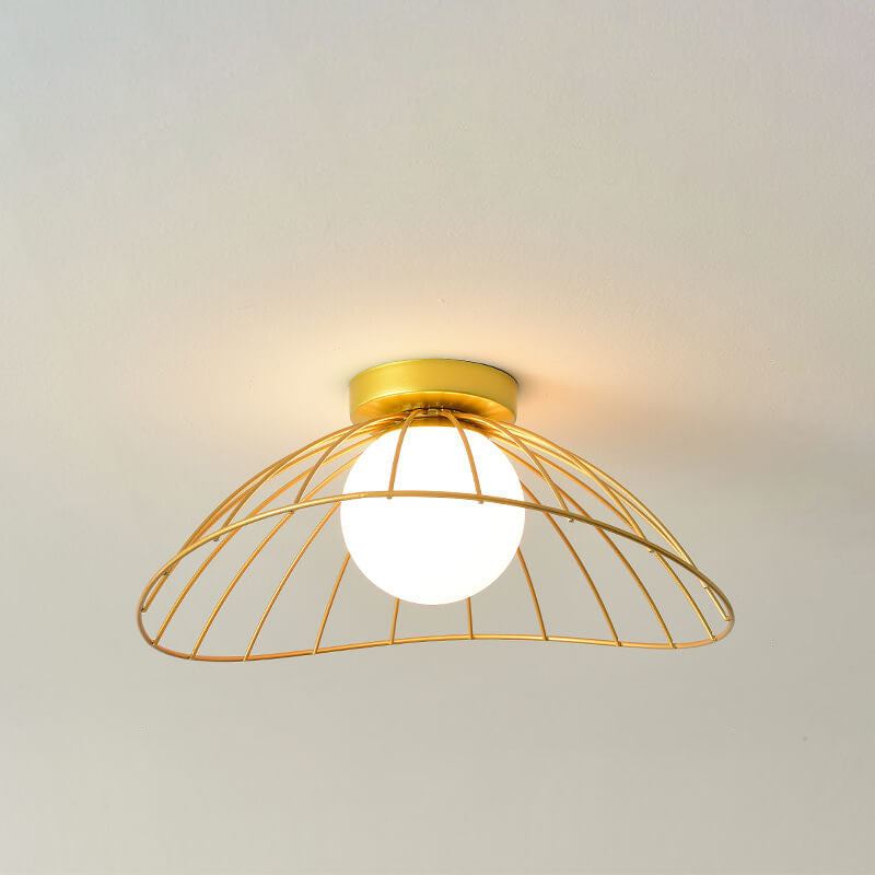 Nordic Flower Ceramic Semi-Flush Ceiling Light