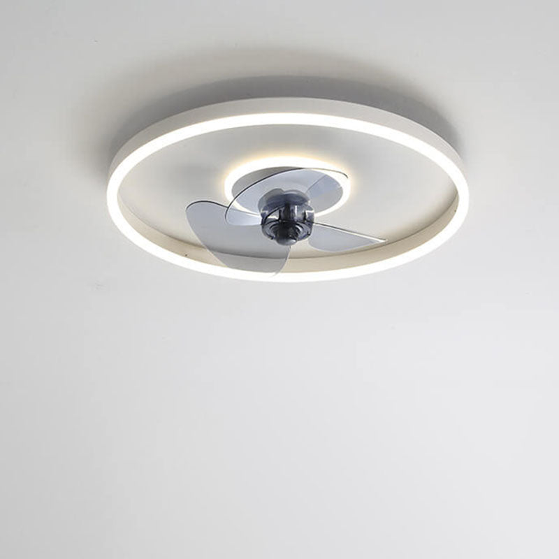 Contemporary Round Aluminum LED Ceiling Fan Light