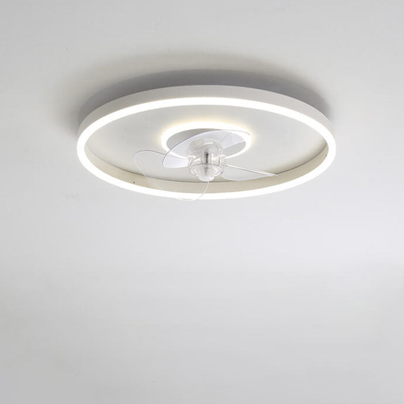 Contemporary Round Aluminum LED Ceiling Fan Light
