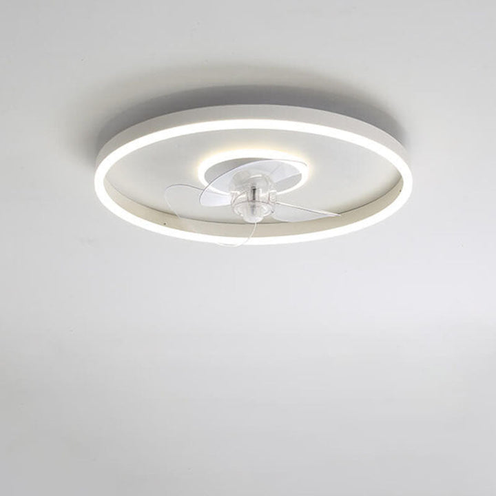 Contemporary Round Aluminum LED Ceiling Fan Light