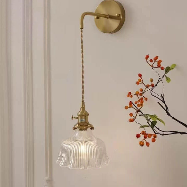 Minimalist Flower Copper Wall Sconce