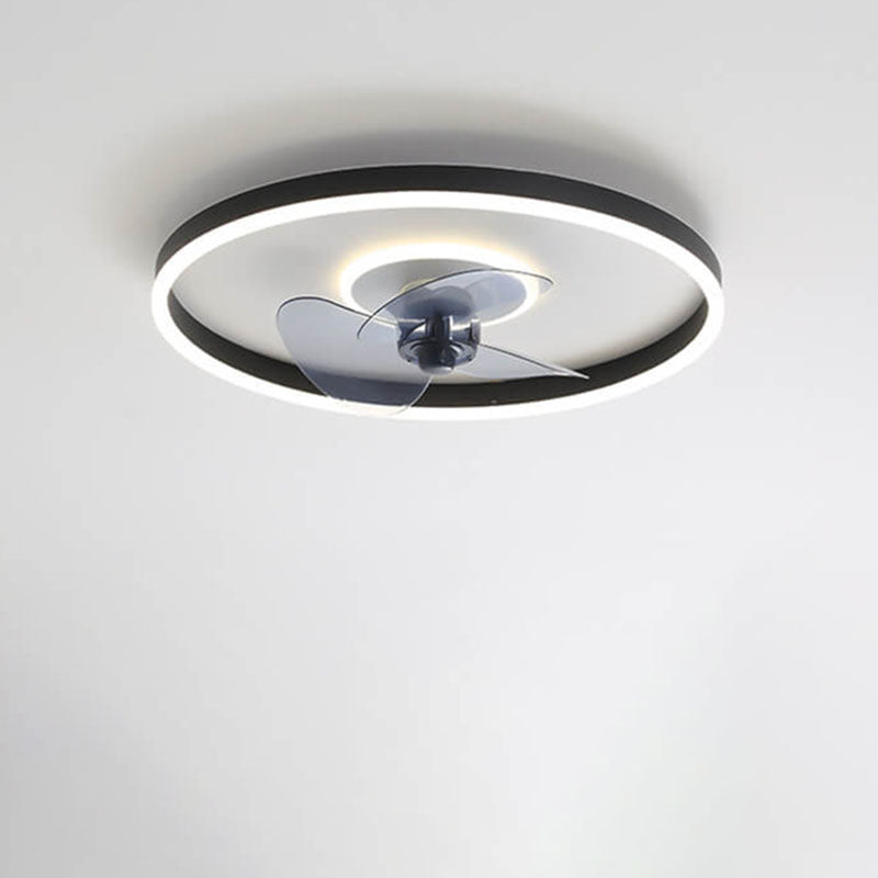 Contemporary Round Aluminum LED Ceiling Fan Light