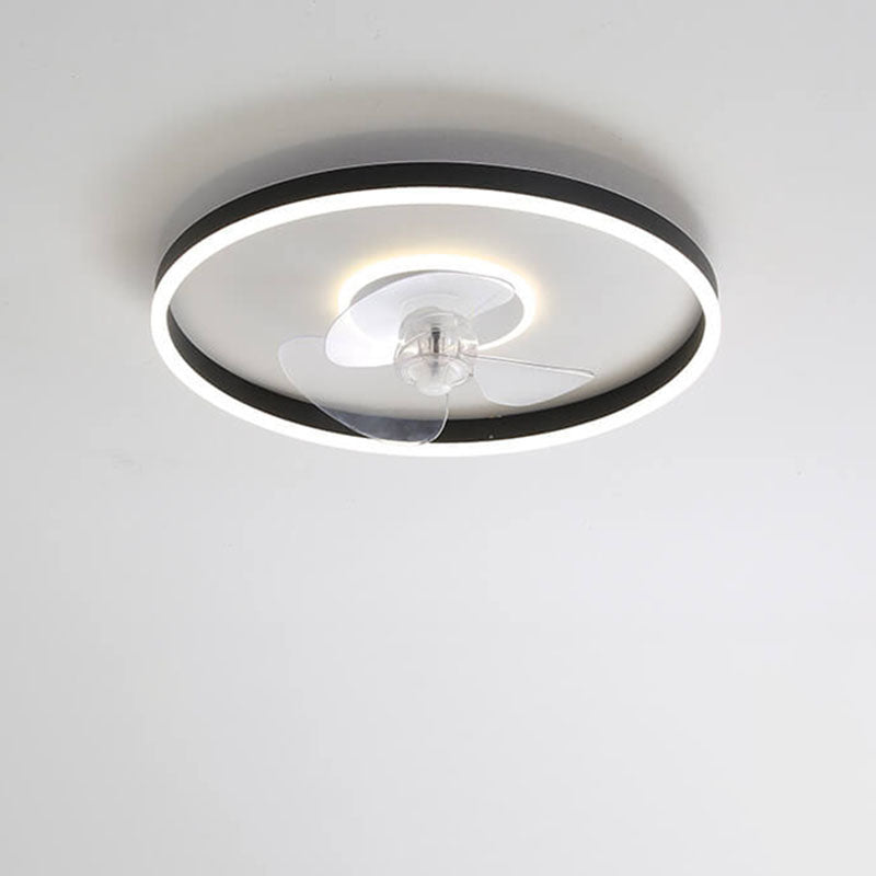 Contemporary Round Aluminum LED Ceiling Fan Light