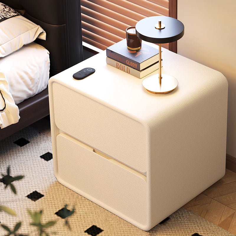 Medium Minimalist Rectangular Solid Wood Nightstand