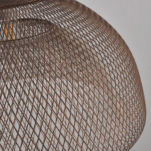 Contemporary Round Wrought Iron Pendant Light