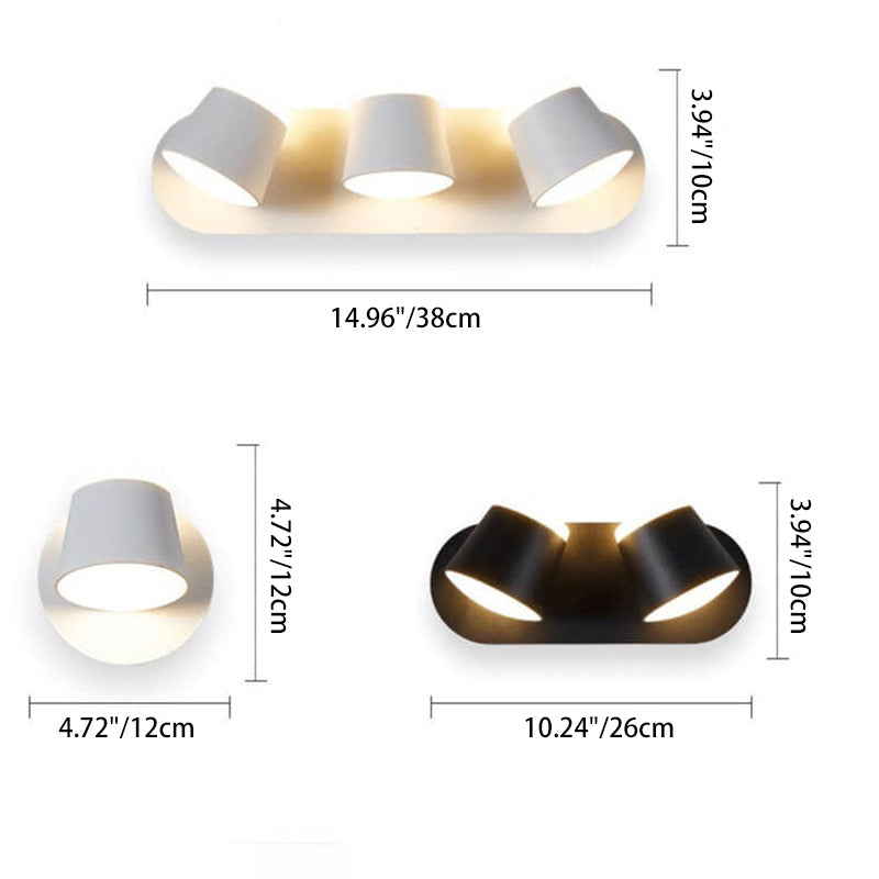 Nordic Cylinder 3-Light Rotatable LED Wall Sconce