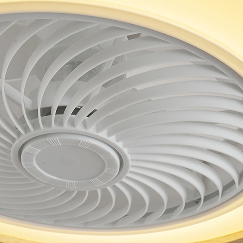 Minimalist Geometric Wood LED Ceiling Fan Light