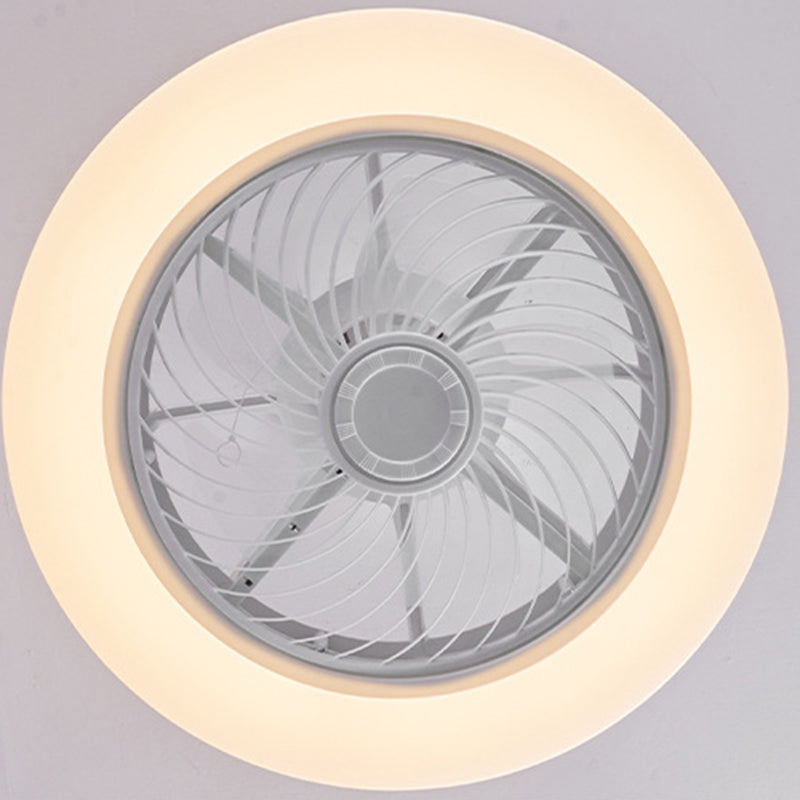 Minimalist Geometric Wood LED Ceiling Fan Light